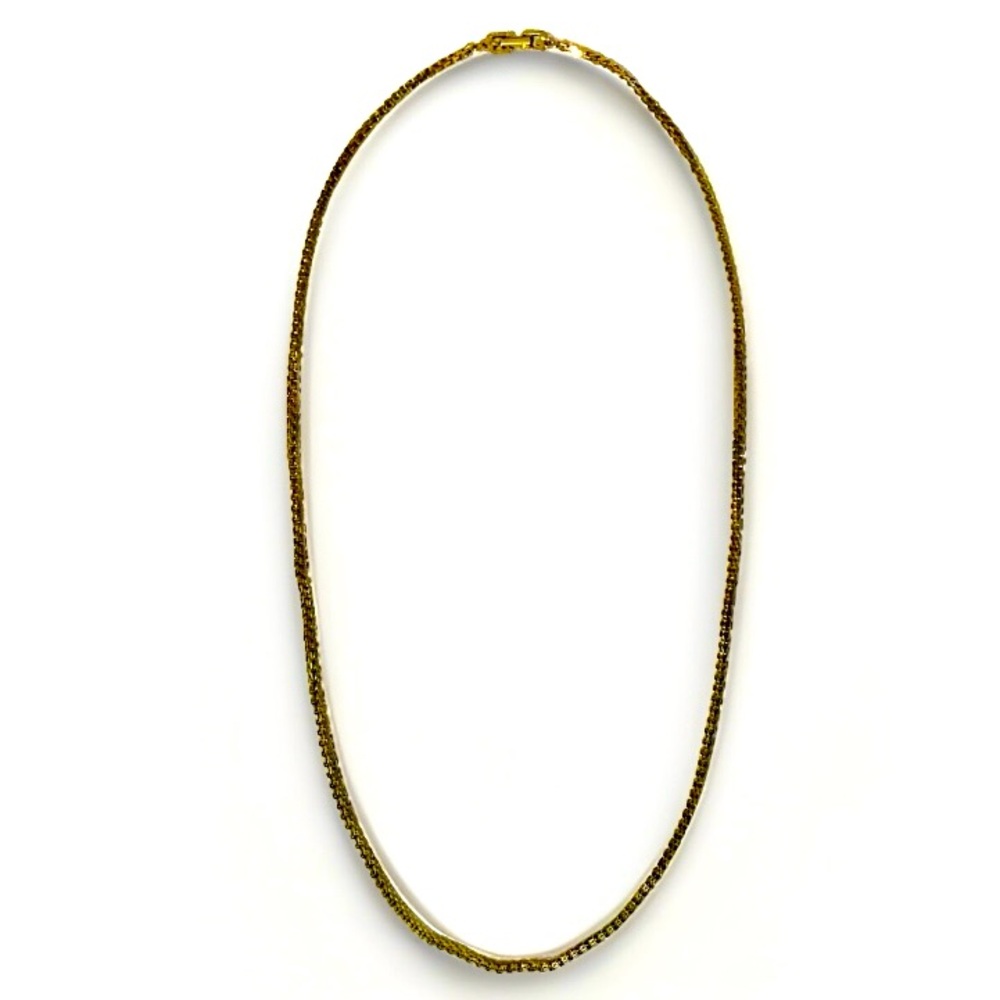 Givenchy Vintage Gold Plated Box Chain Double G Logo Long Necklace 30.5 inches